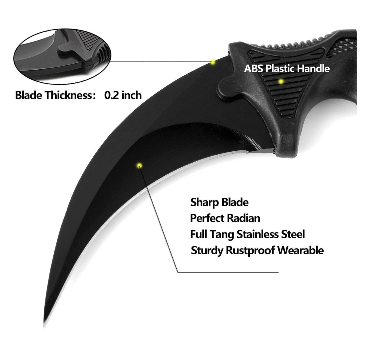 Miniatura 3 de Cuchillo Karambit táctico de acero Milit